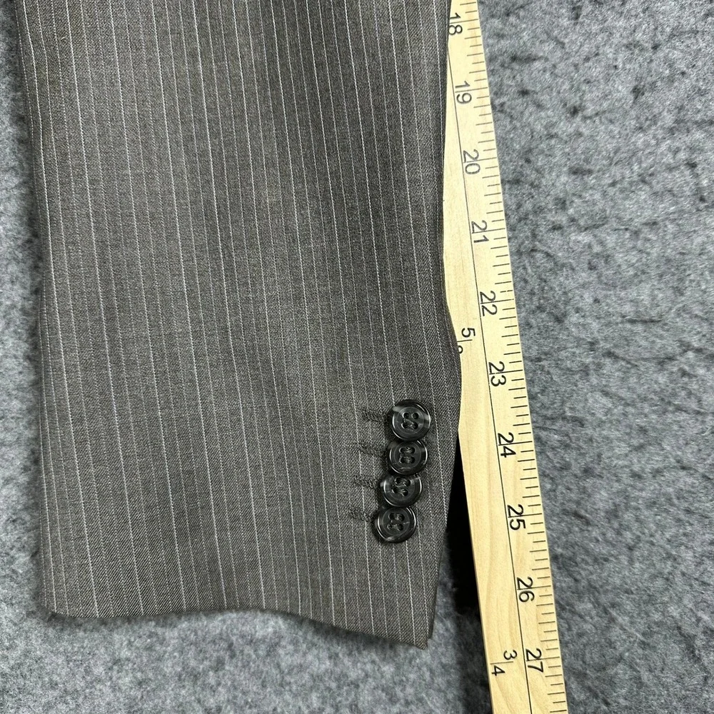Gritti Ermenegildo Zegna Mens 56R Wool‎ Pinstripe 3-Button Blazer Brown